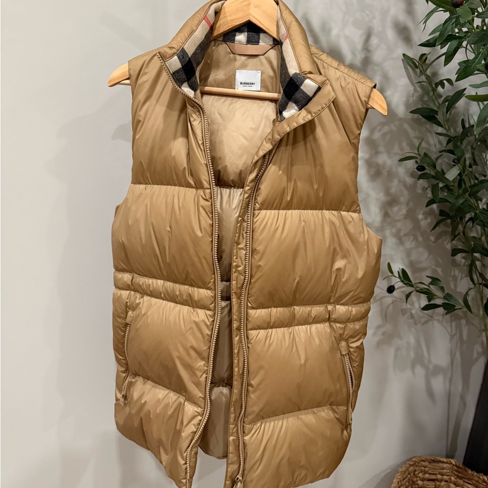Burberry Camel Puffer Vest for Men